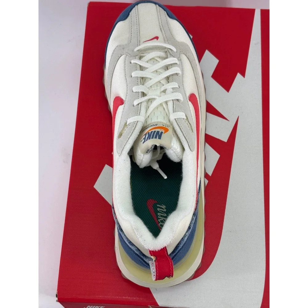 Nike Air Max Dawn Men 10.5 Coconut Milk Track Red DV1487-162 Retro Sneaker